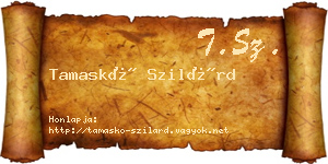 Tamaskó Szilárd névjegykártya